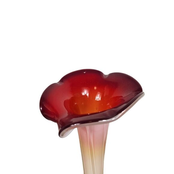 Vintage Murano Jack in The Pulpit Calla Lily Hand Blown Glass Large Vase 16” - Picture 6 of 9